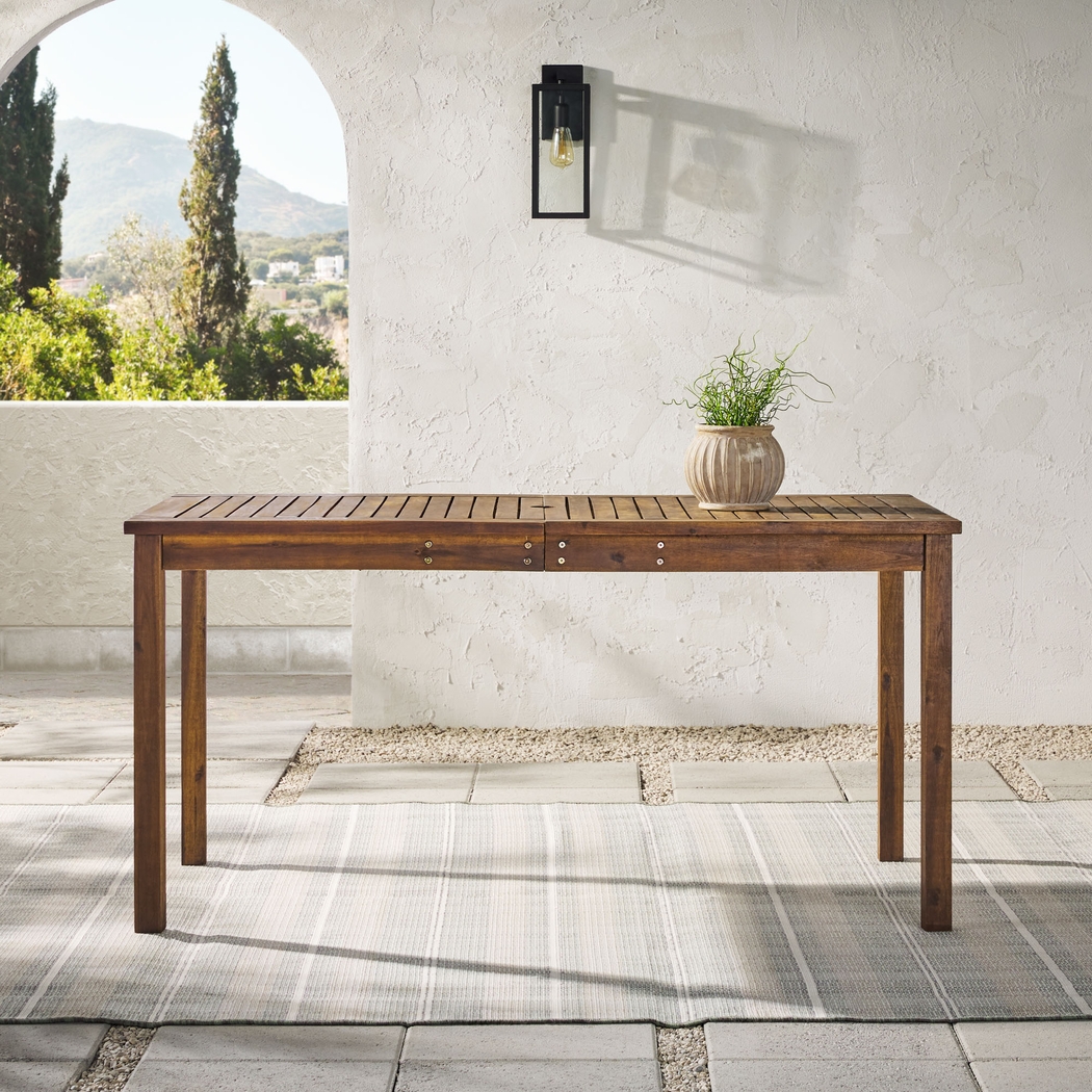 Skillman Dark Brown Outdoor Dining Table - Thumbnail - Image 3