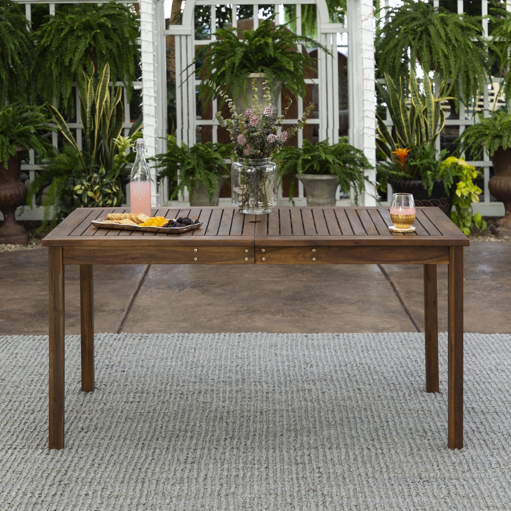 Skillman Dark Brown Outdoor Dining Table - Thumbnail - Image 5