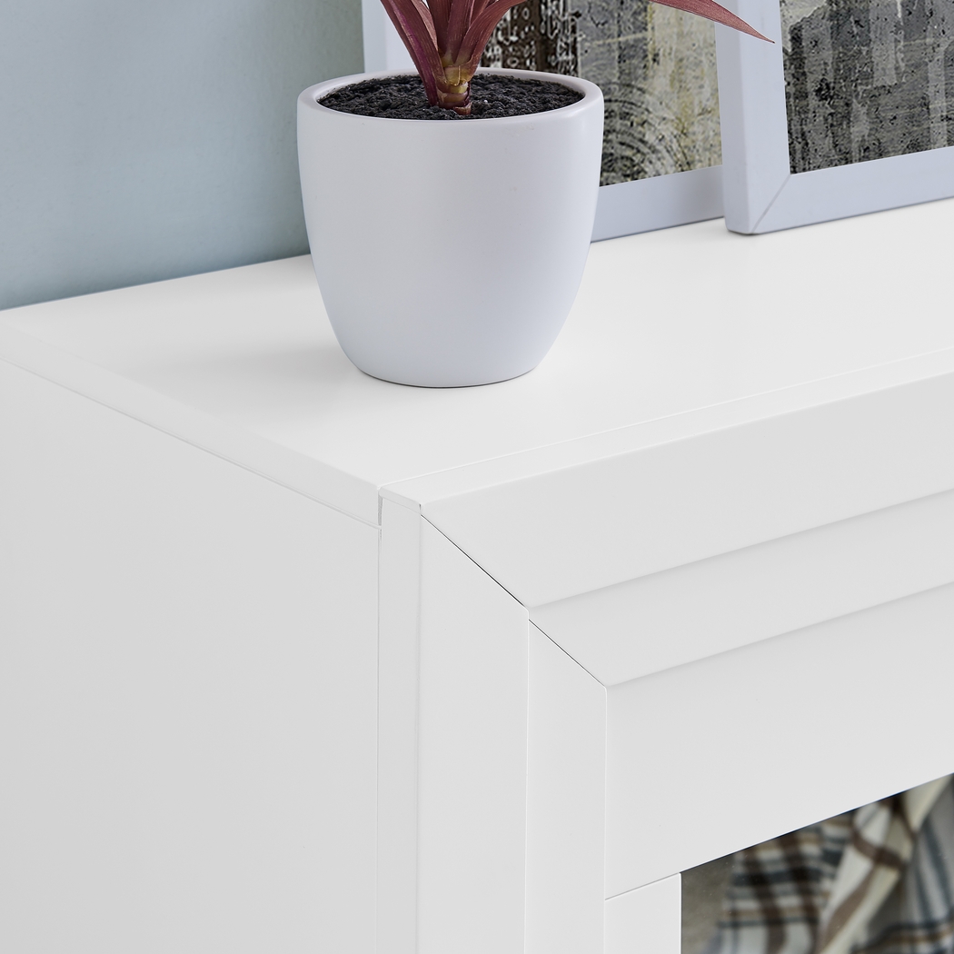 Skyflower II White 44 in. Console With Electric Log Fireplace - Thumbnail - Image 2