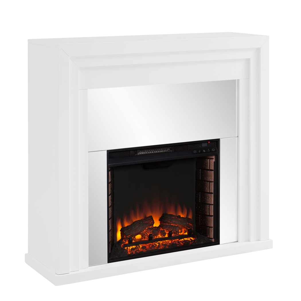 Skyflower II White 44 in. Console With Electric Log Fireplace - Thumbnail - Image 3
