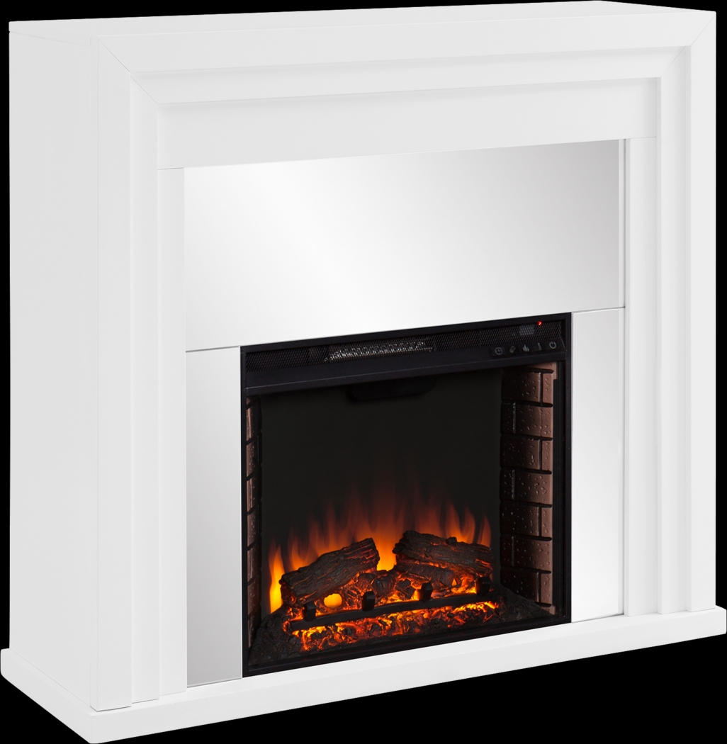 Skyflower II White 44 in. Console With Electric Log Fireplace - Thumbnail - Image 1