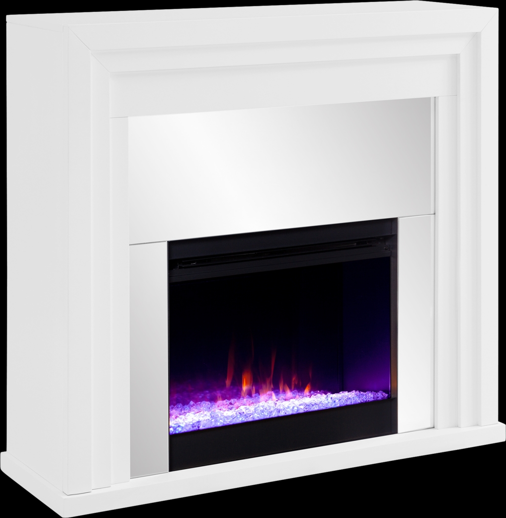Skyflower I White 44 in. Console, With Color Changing Electric Fireplace - Thumbnail - Image 1