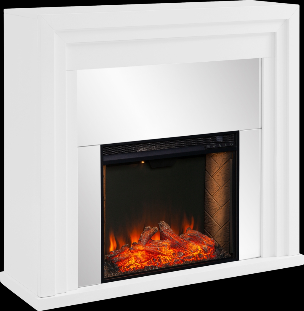 Skyflower III White 44 in. Console With Smart Electric Fireplace - Thumbnail - Image 1