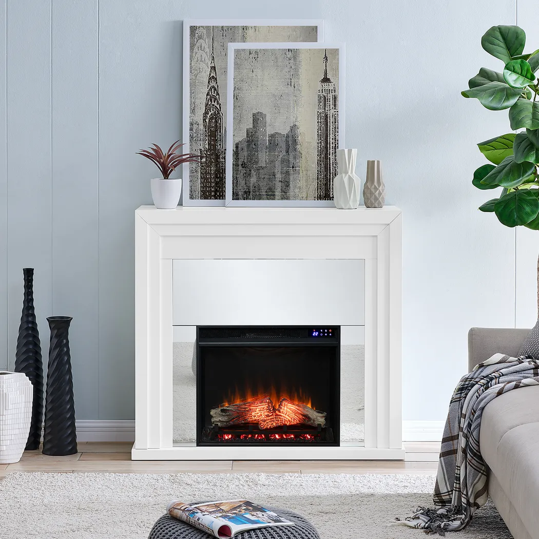 Skyflower IV White 44 in. Console With Touch Panel Electric Fireplace - Image 7