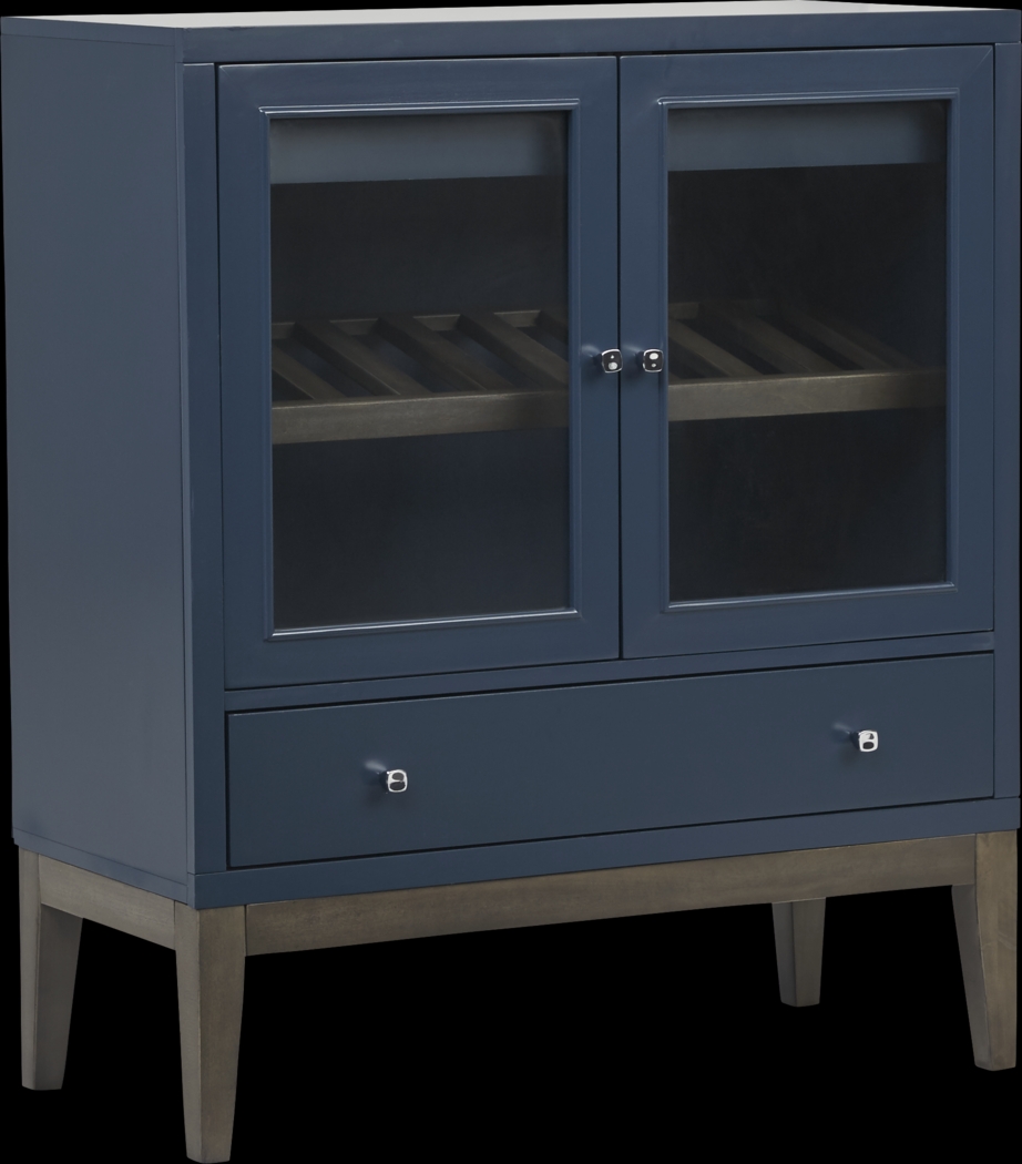 Skyler Navy Wine Cabinet - Thumbnail - Image 1