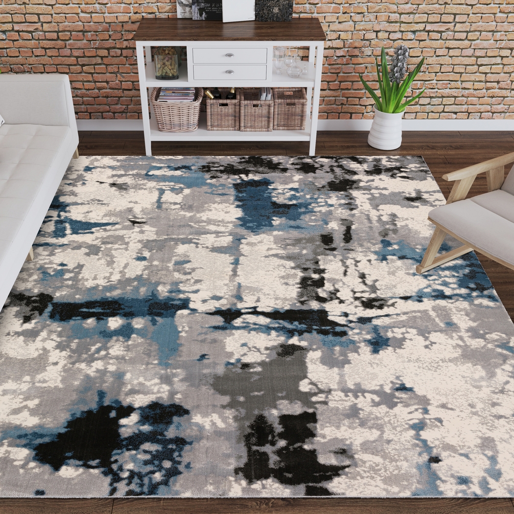Skylie 3' x 5' Blue/Multi Rug - Thumbnail - Image 2