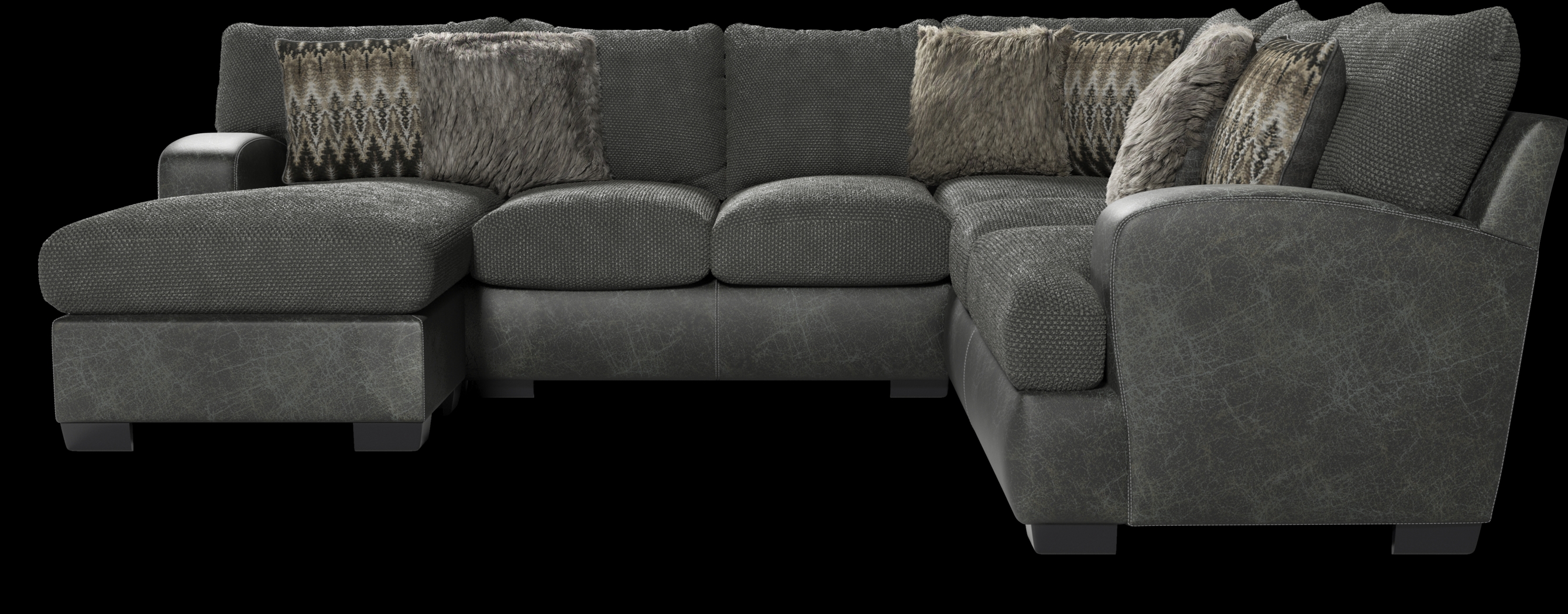 Skyline Park Gray 3 Pc Sectional Living Room - Thumbnail - Image 3
