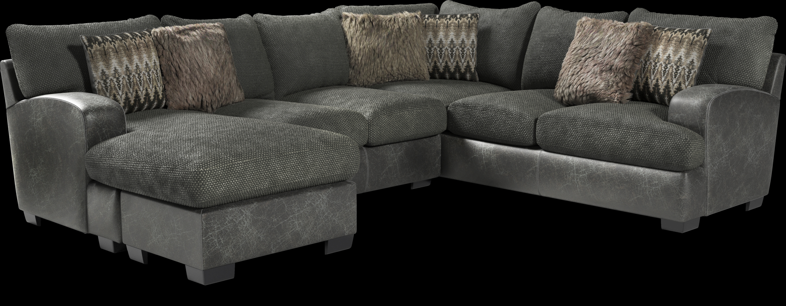 Skyline Park Gray 3 Pc Sectional Living Room - Thumbnail - Image 2