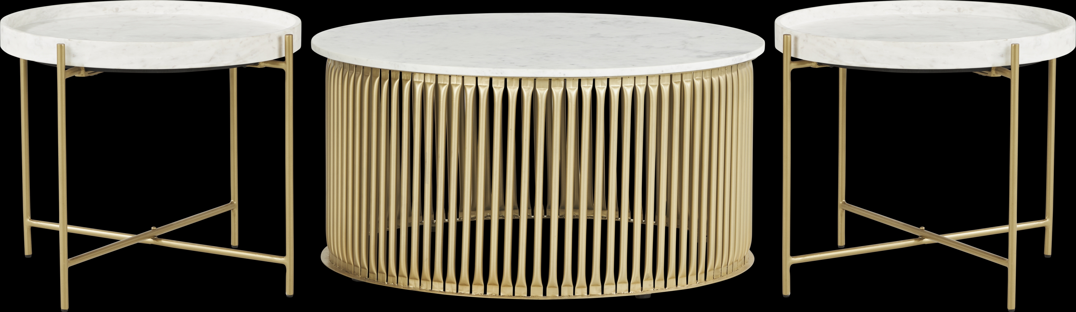 Slabtown White 3 Pc Occasional Table Set - Thumbnail - Image 1