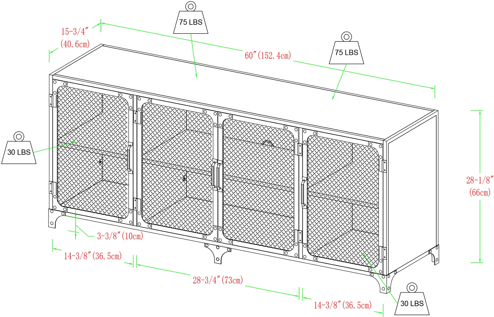 Slopeside Gray 60 in. Console - Thumbnail - Image 5