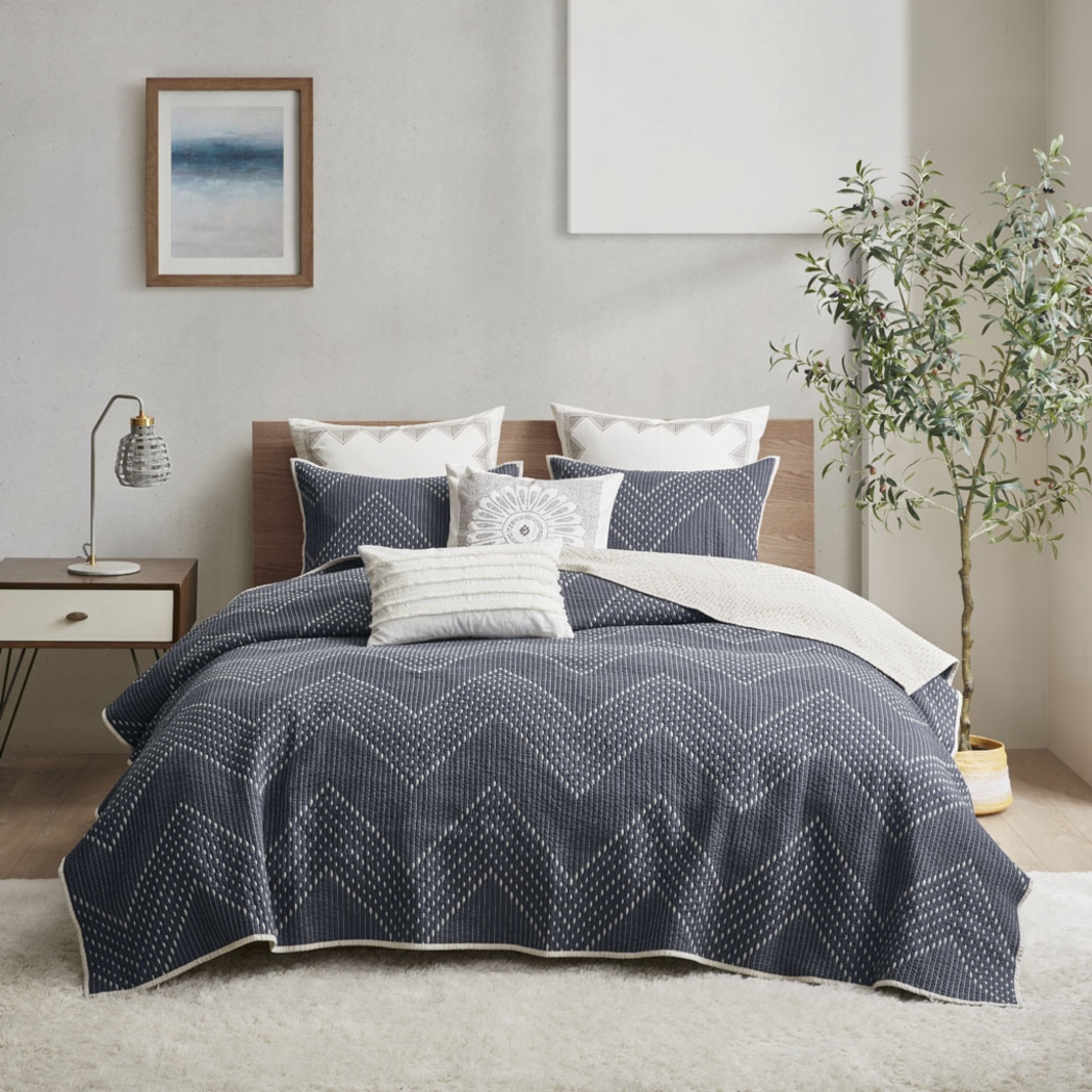 Slothower Navy 3 Pc Full/Queen Coverlet Set - Thumbnail - Image 5