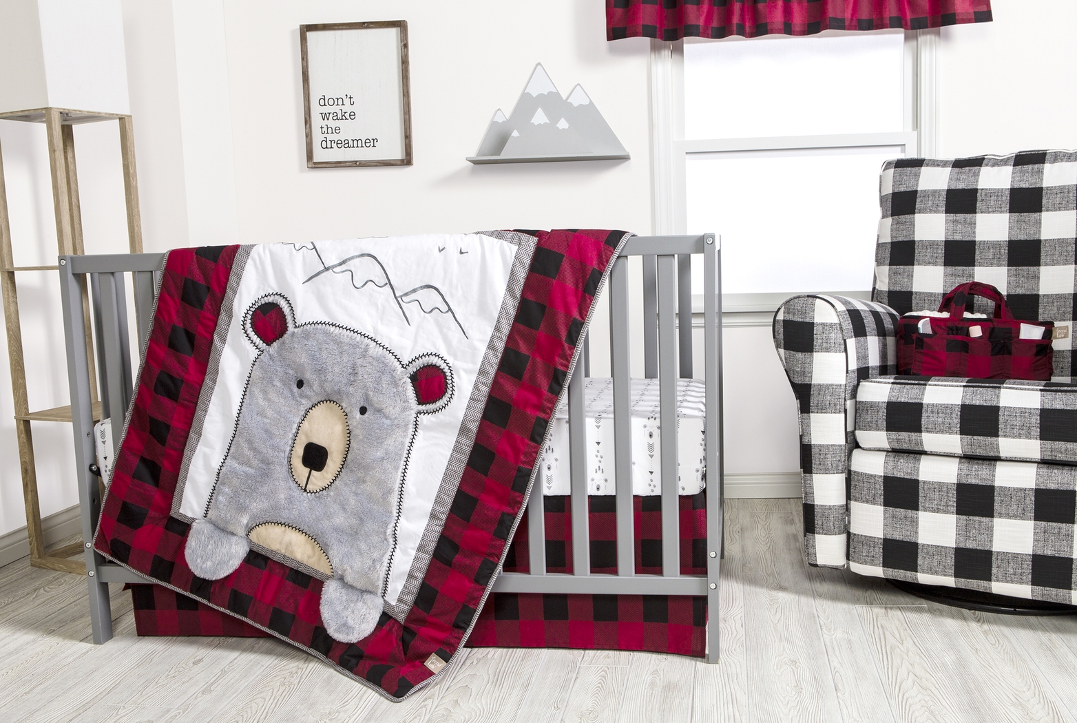Slumbering Bear Red 3 Pc Baby Bedding Set - Thumbnail - Image 8