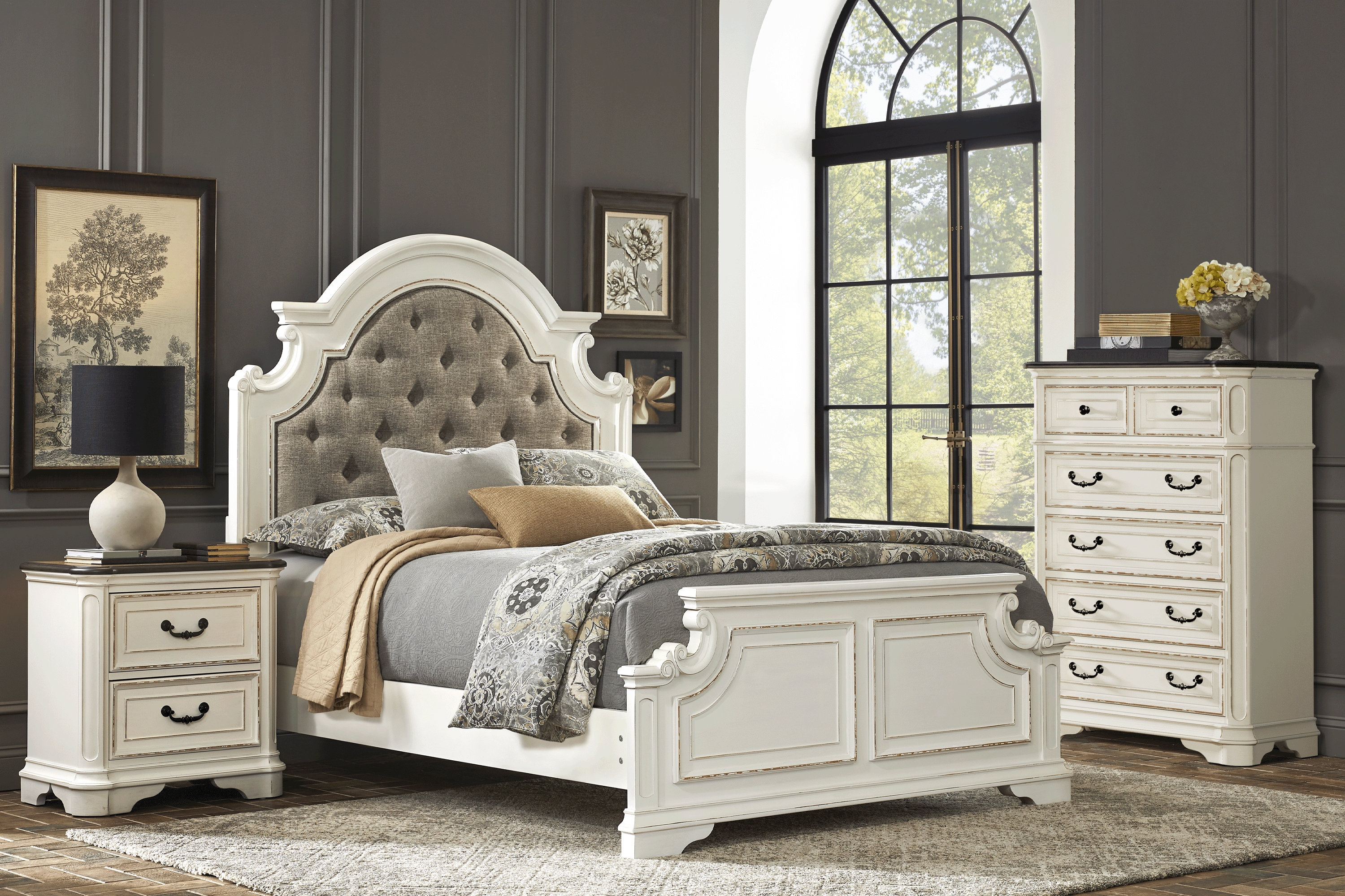 Marien Park White King Upholstered Bed - Thumbnail - Image 2