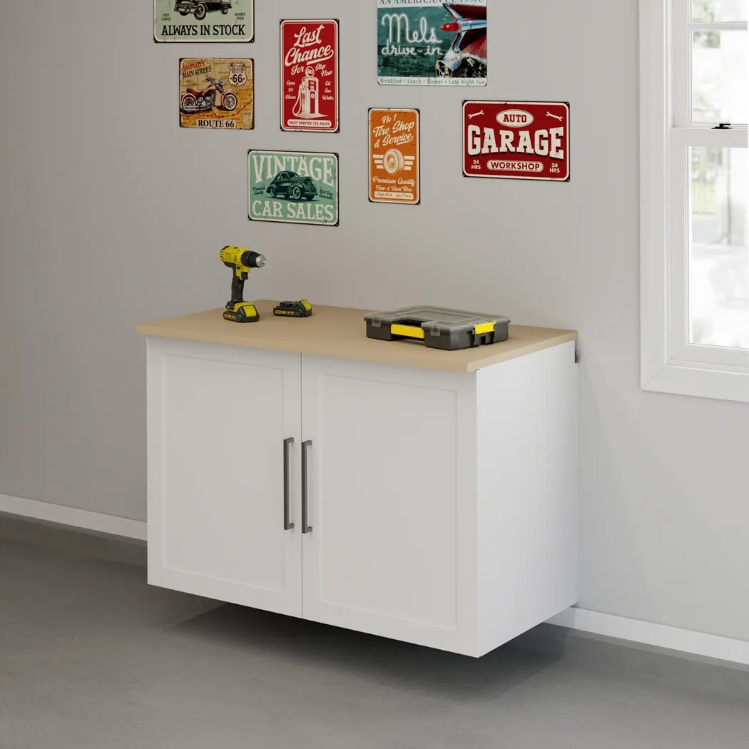 Smartwaven White and Brown Storage Cabinet - Thumbnail - Image 2