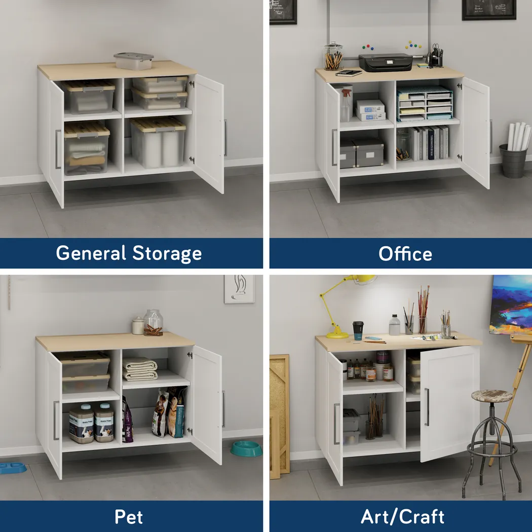 Smartwaven White and Brown Storage Cabinet - Thumbnail - Image 5
