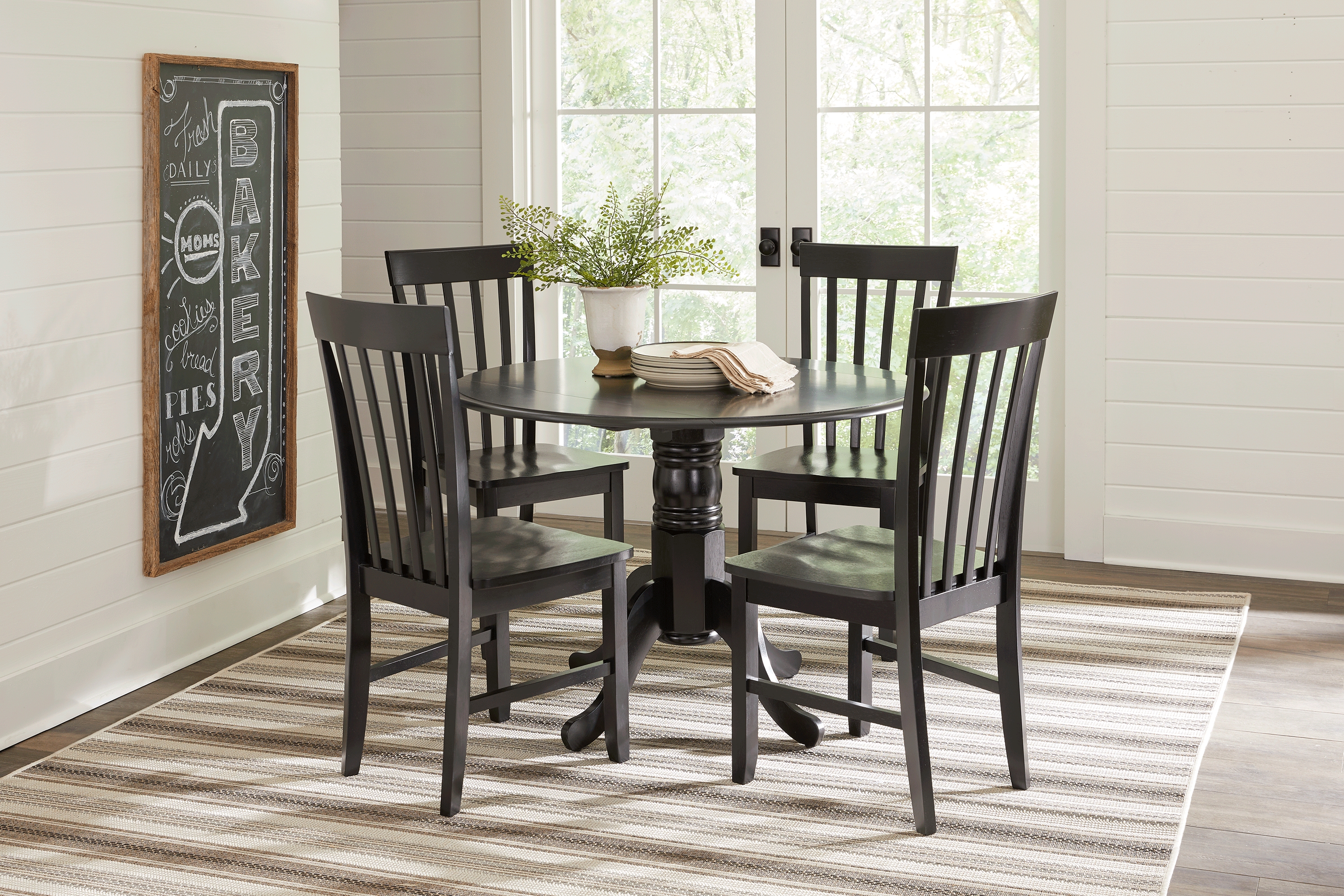 Smithtown Black Round Dining Table - Thumbnail - Image 2