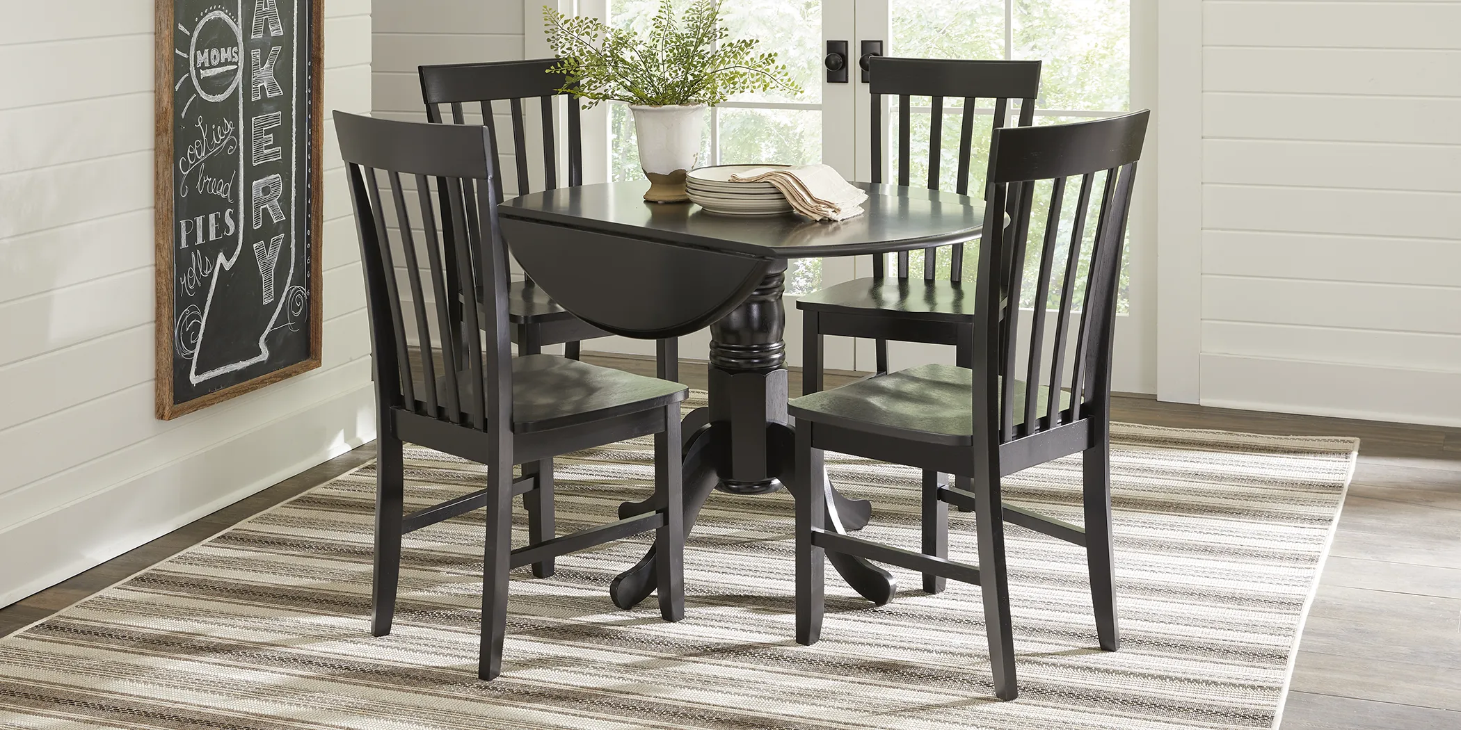 Smithtown Black 5 Pc Round Dining Set - Thumbnail - Image 2