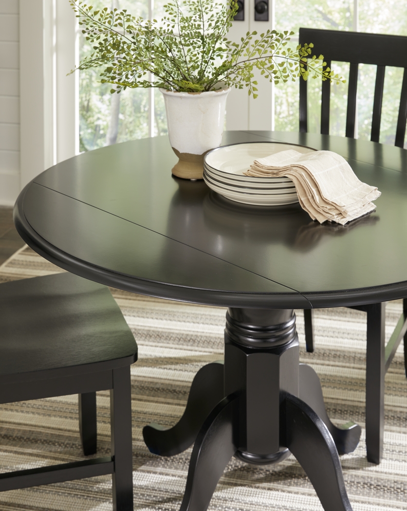 Smithtown Black Round Dining Table - Thumbnail - Image 4