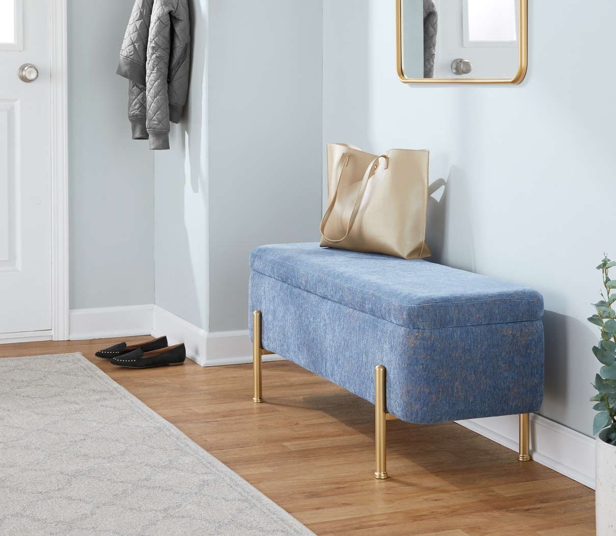 Smout Blue Storage Bench - Thumbnail - Image 2