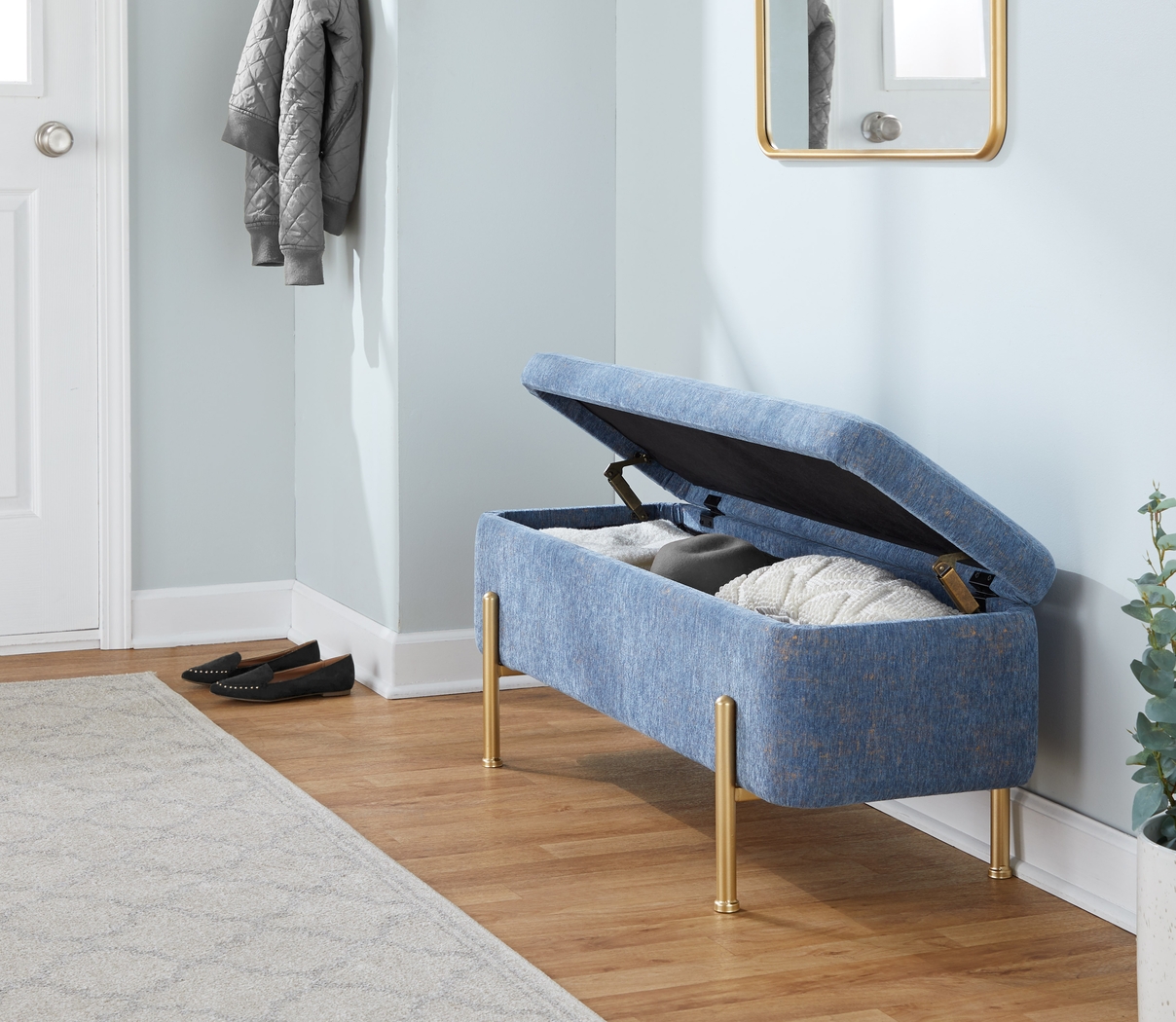 Smout Blue Storage Bench - Thumbnail - Image 3