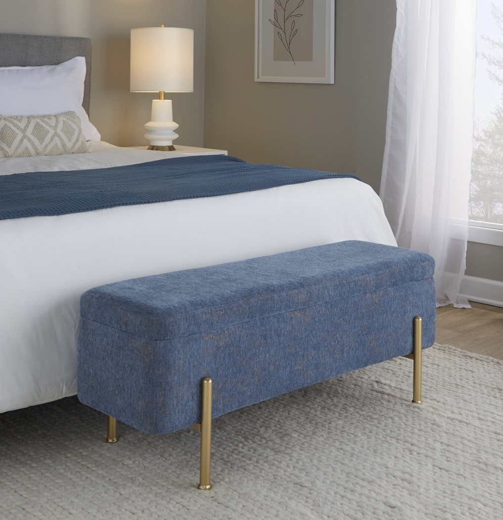 Smout Blue Storage Bench - Thumbnail - Image 4