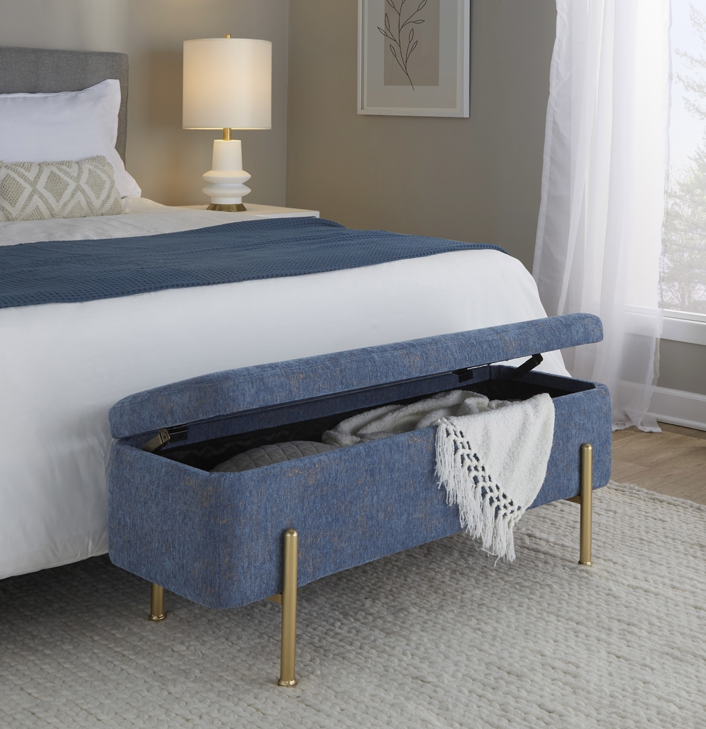 Smout Blue Storage Bench - Thumbnail - Image 5