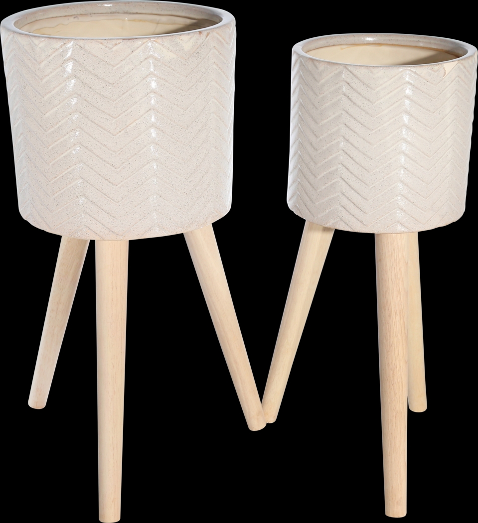 Snavely Ivory Planter, Set of 2 - Thumbnail - Image 1