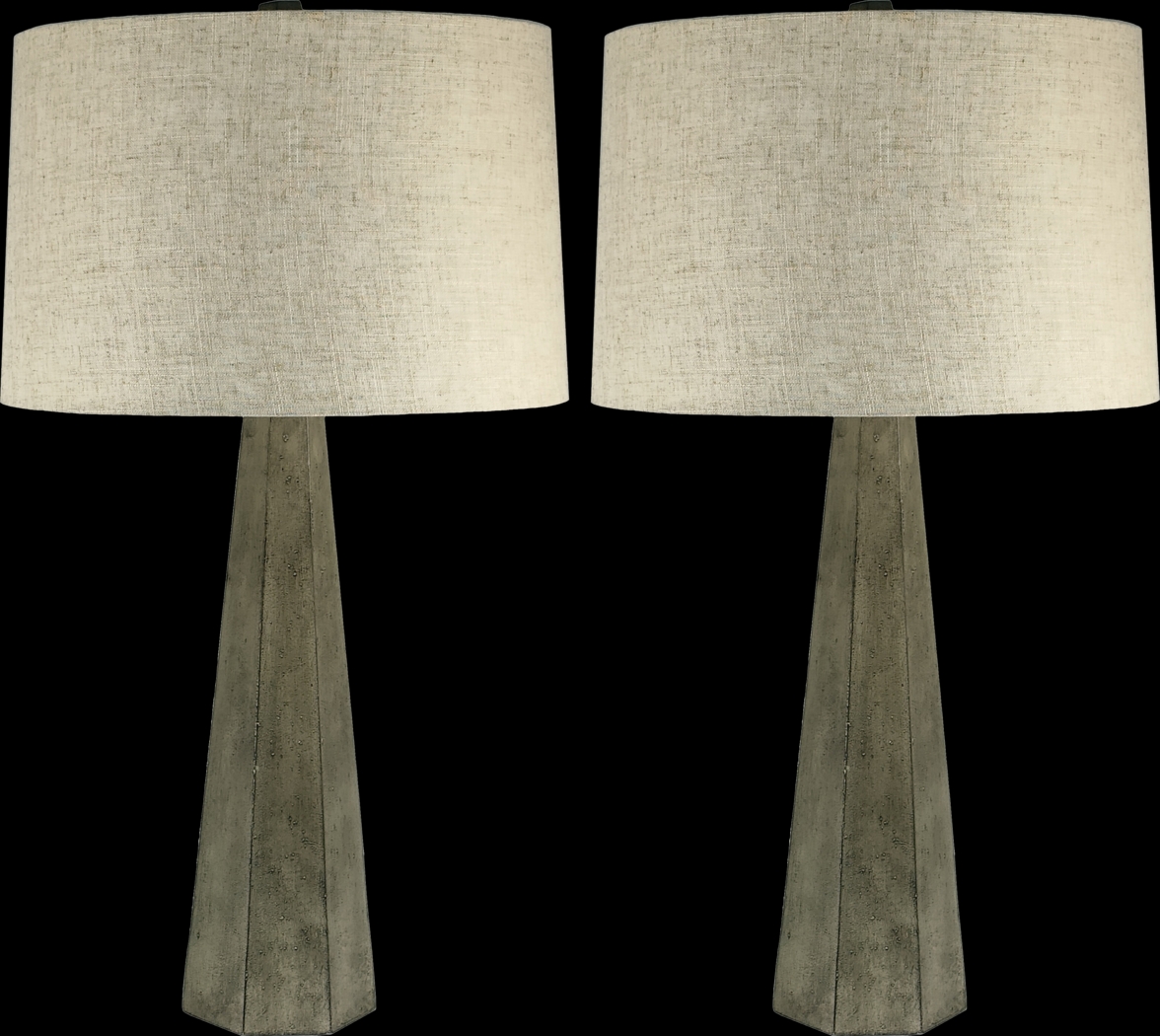 Sniffen View Gray Table Lamps, Set of 2 - Thumbnail - Image 1
