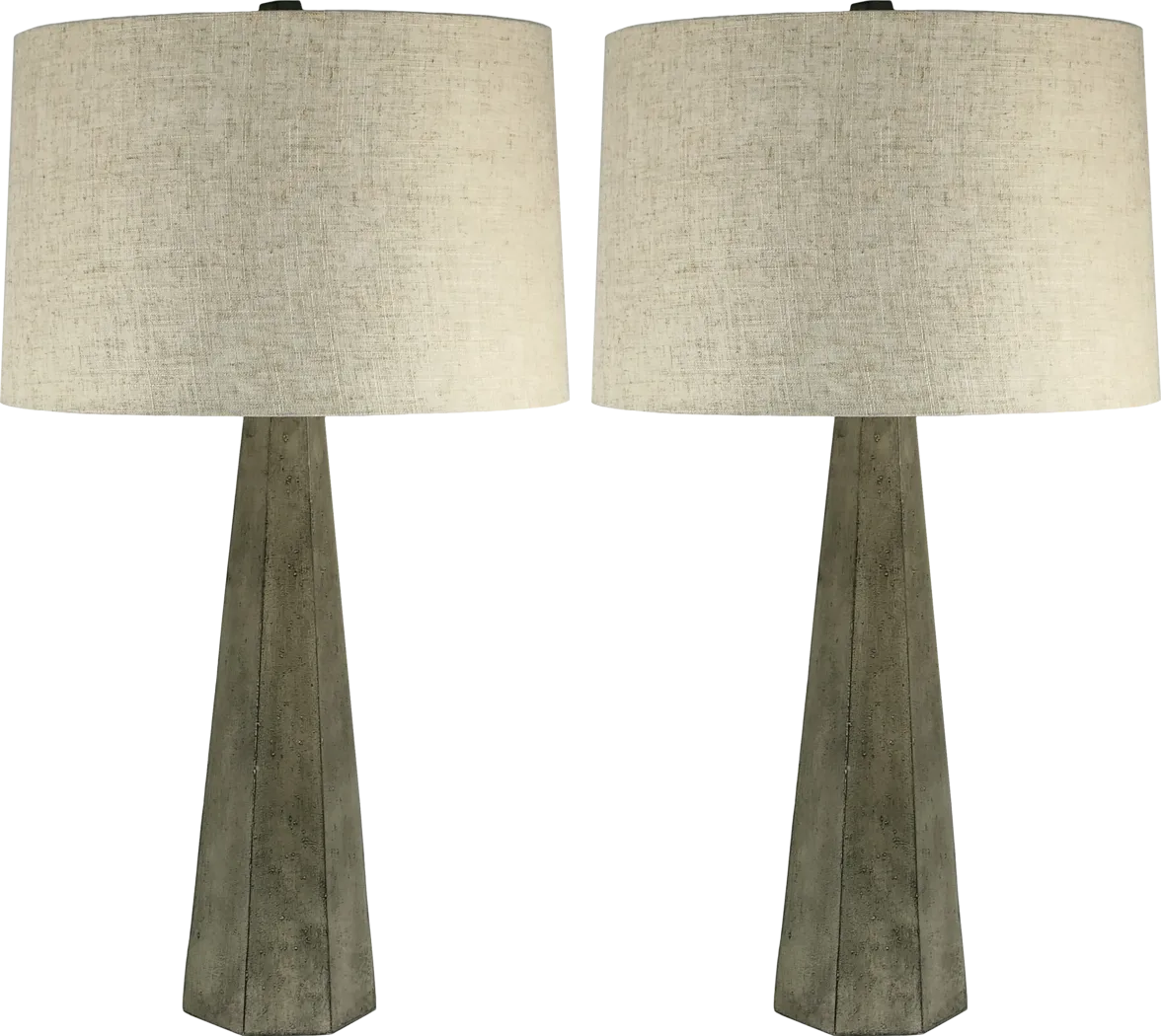 Sniffen View Gray Table Lamps, Set of 2 - Thumbnail - Image 1