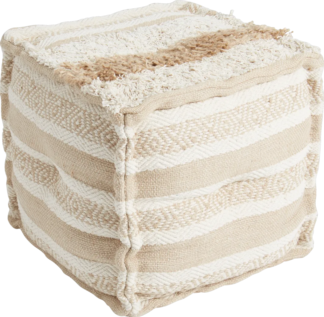 Snowberry Tan Pouf - Thumbnail - Image 1