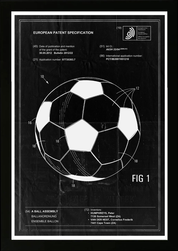 Soccer Ball Blueprint II Black Artwork - Thumbnail - Image 1