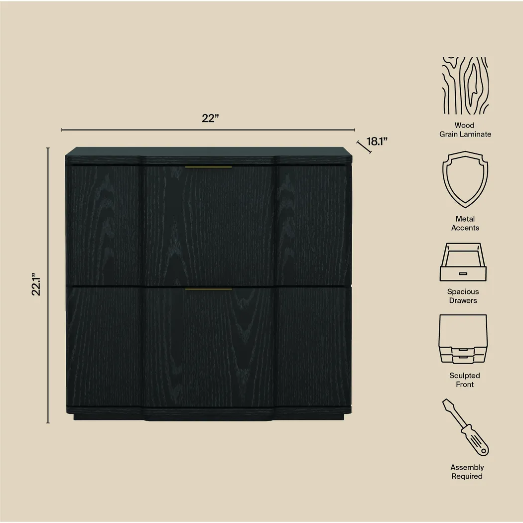 Socia I Black/Gold Nightstand - Thumbnail - Image 7