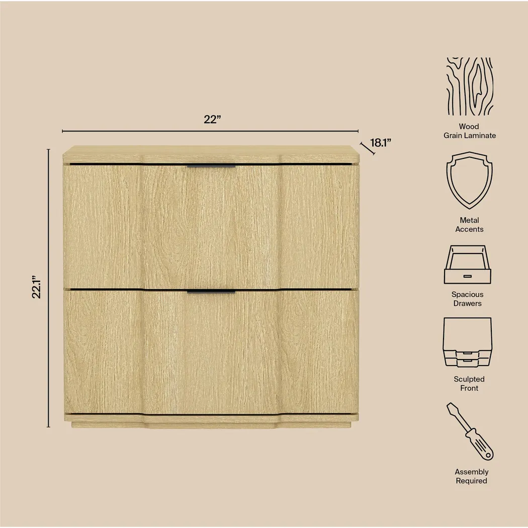 Socia I Natural/Black Nightstand - Thumbnail - Image 3