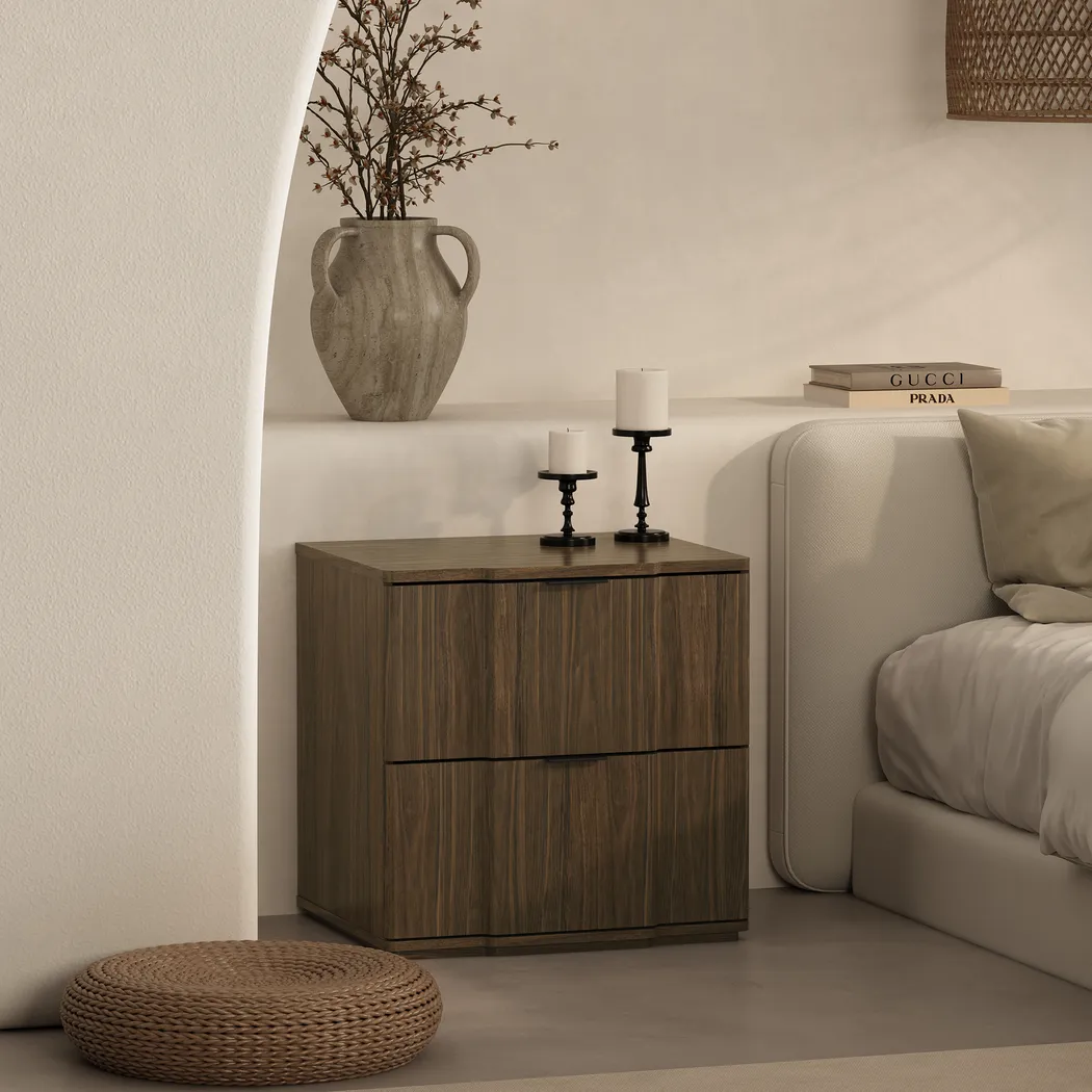 Socia I Walnut/Black Nightstand - Thumbnail - Image 2