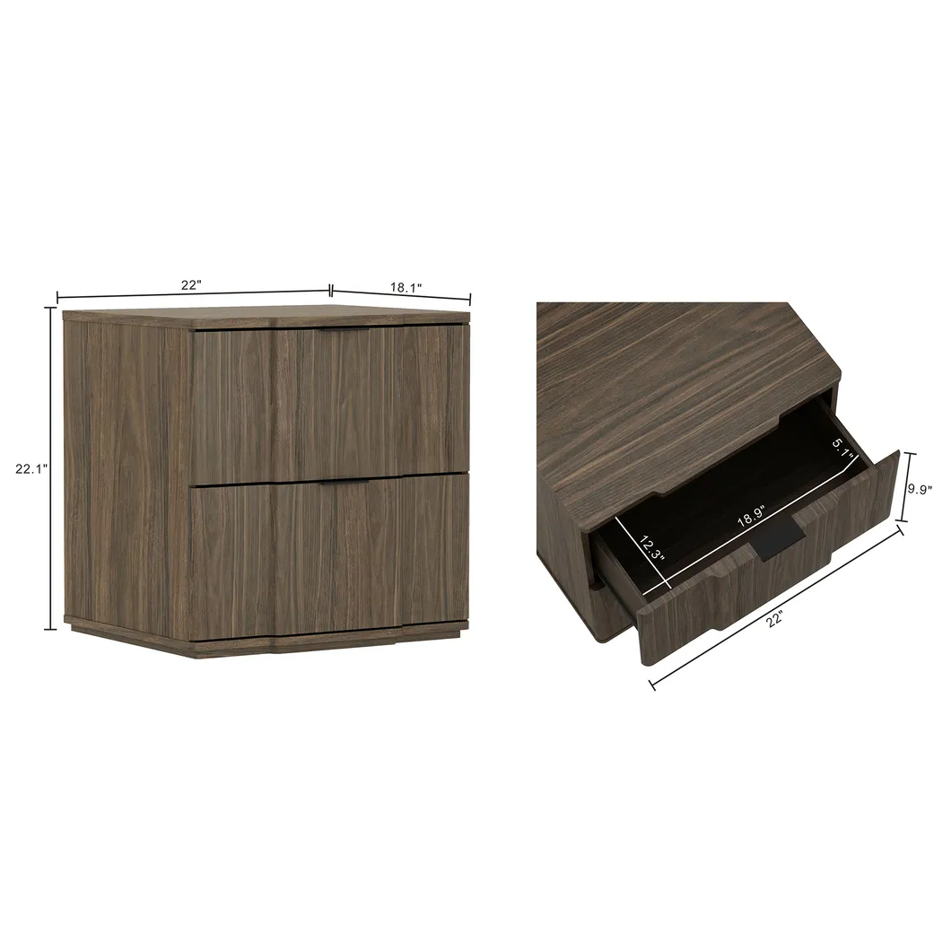 Socia I Walnut/Black Nightstand - Thumbnail - Image 3
