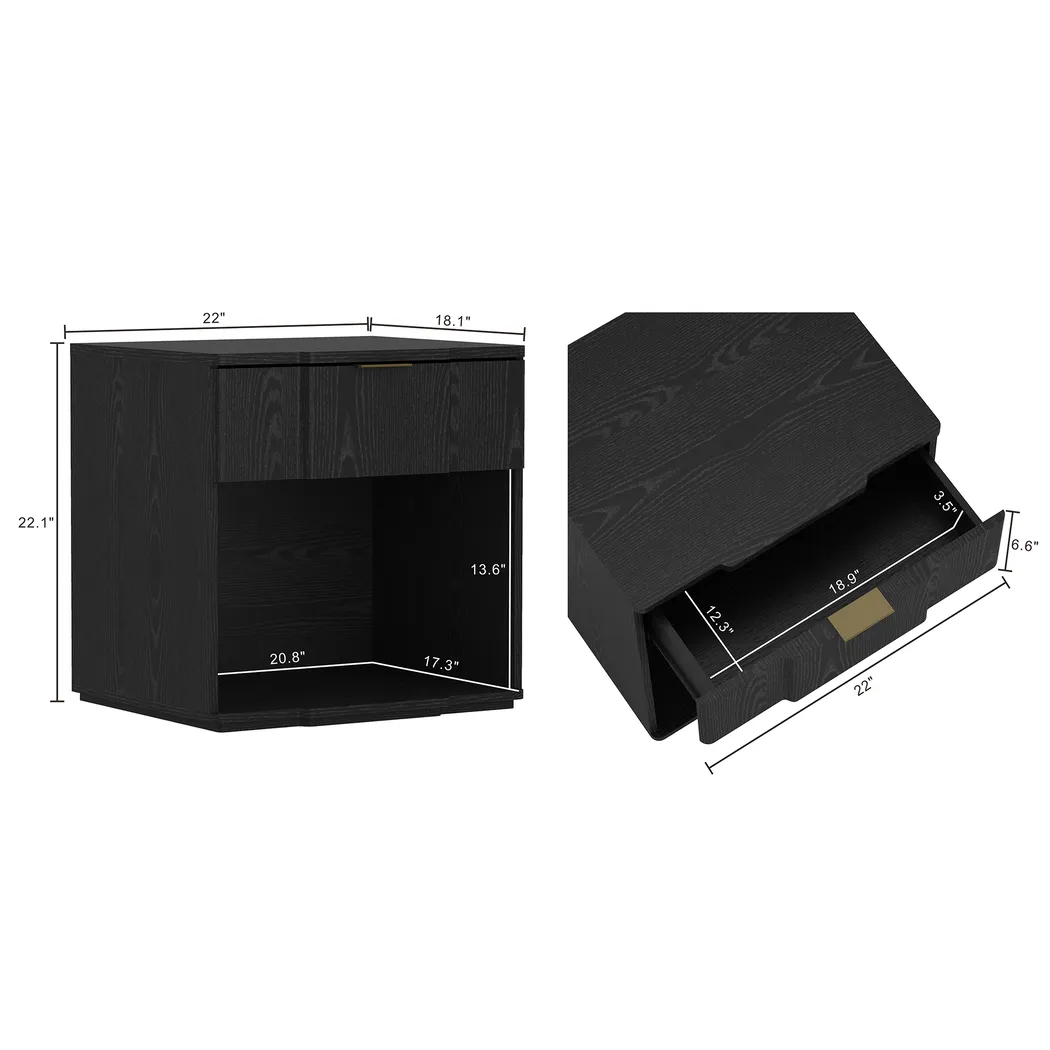Socia II Black/Gold Nightstand - Thumbnail - Image 5