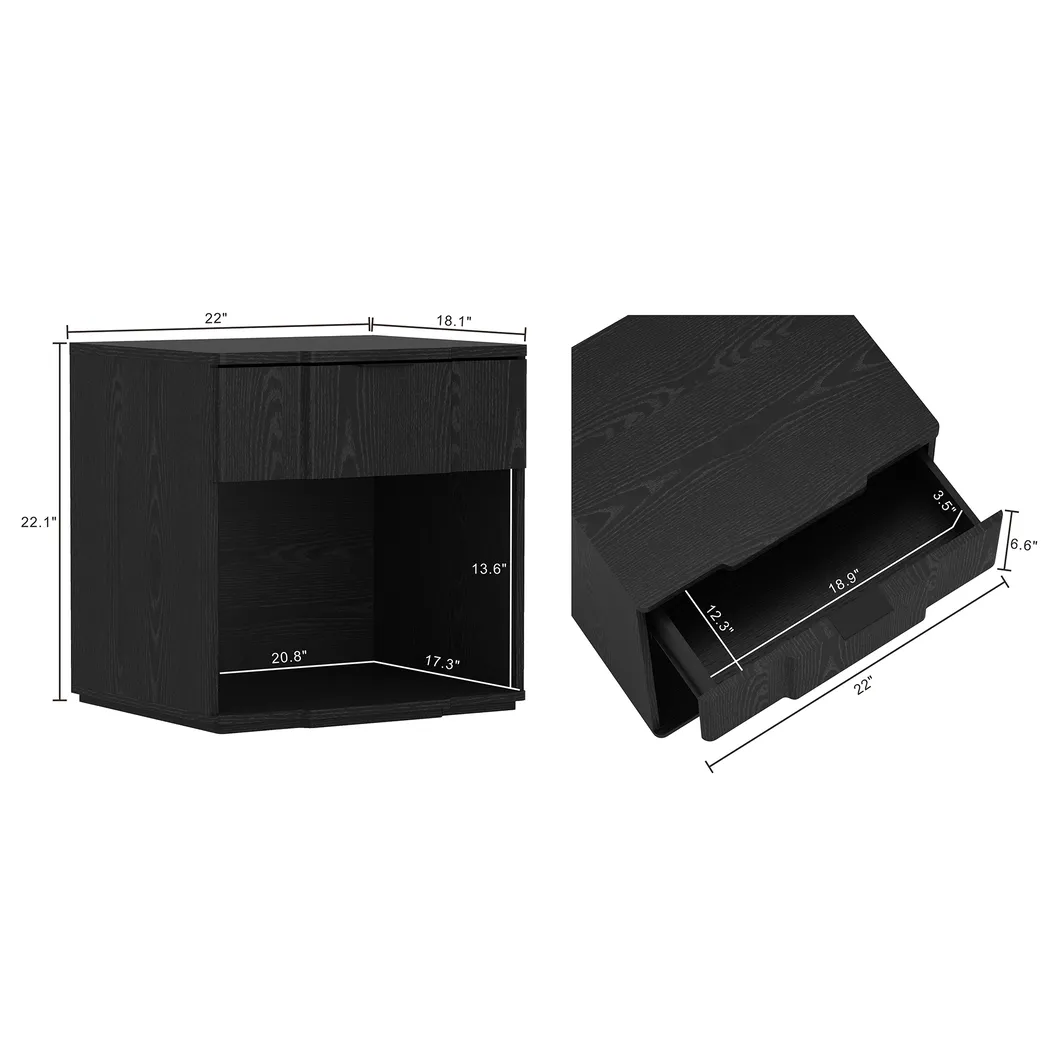Socia II Black Nightstand - Thumbnail - Image 6