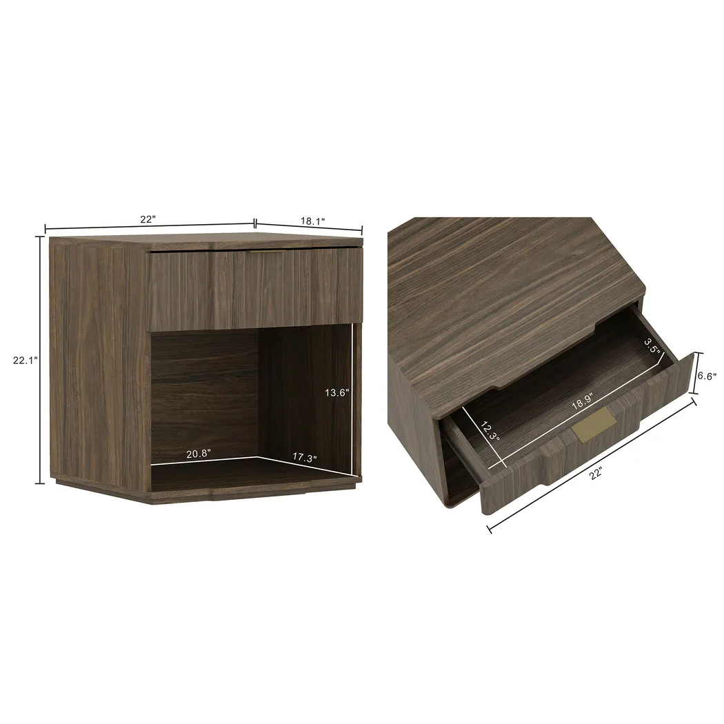 Socia II Walnut/Gold Nightstand - Thumbnail - Image 7