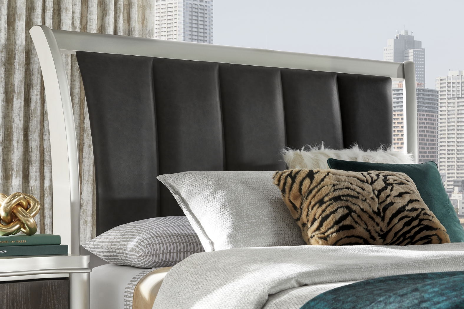 Annabella Espresso 3 Pc King Upholstered Bed - Thumbnail - Image 3