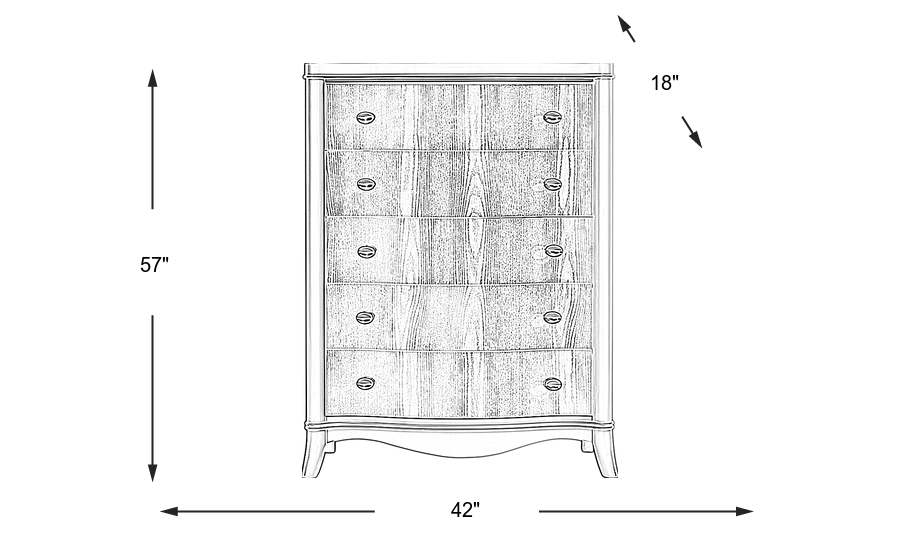 Dimension Image. Please refer to the Dimension Tab on this page for dimension details.