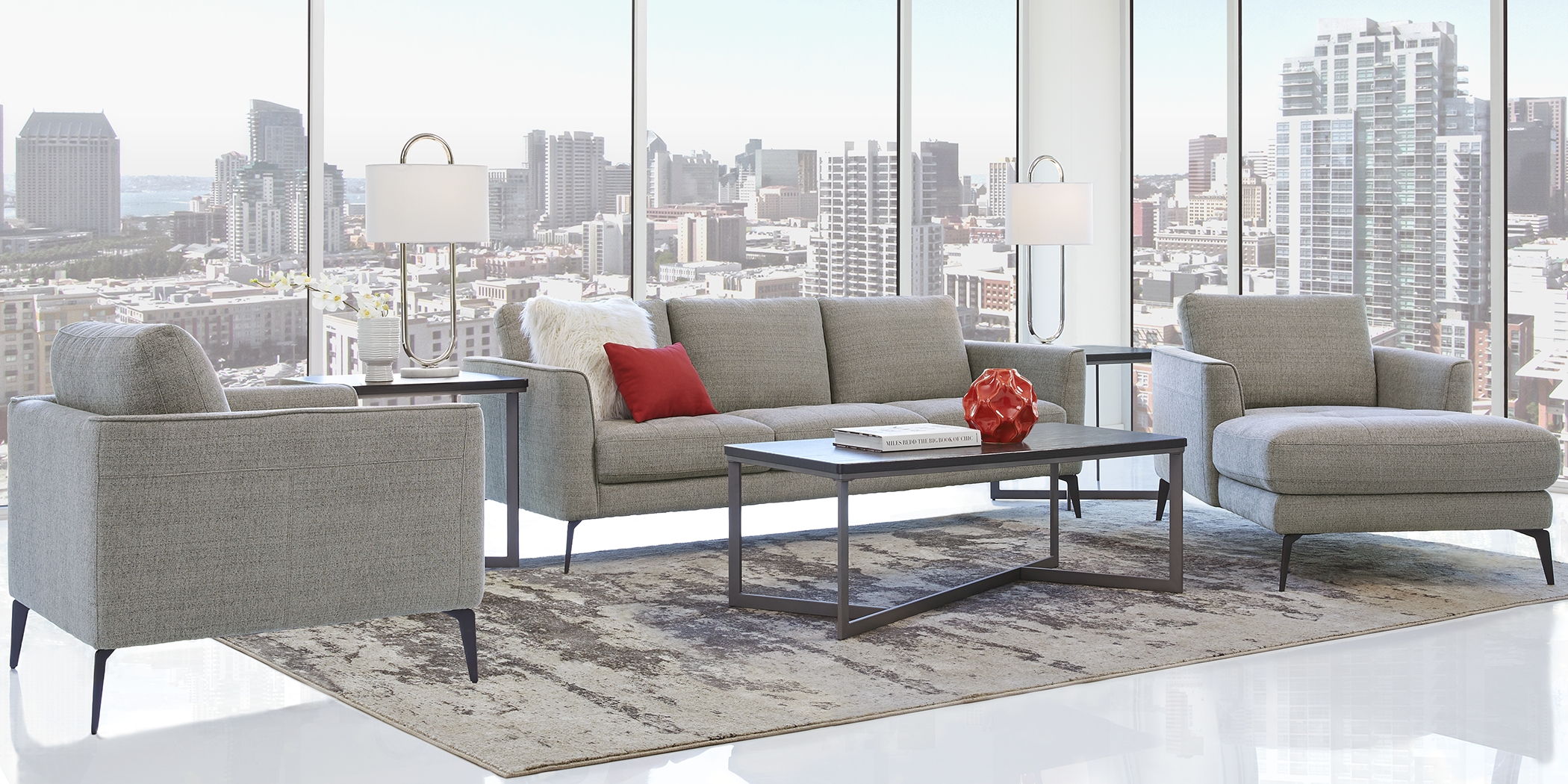 Barbados Graphite 6 Pc Living Room - Thumbnail - Image 1