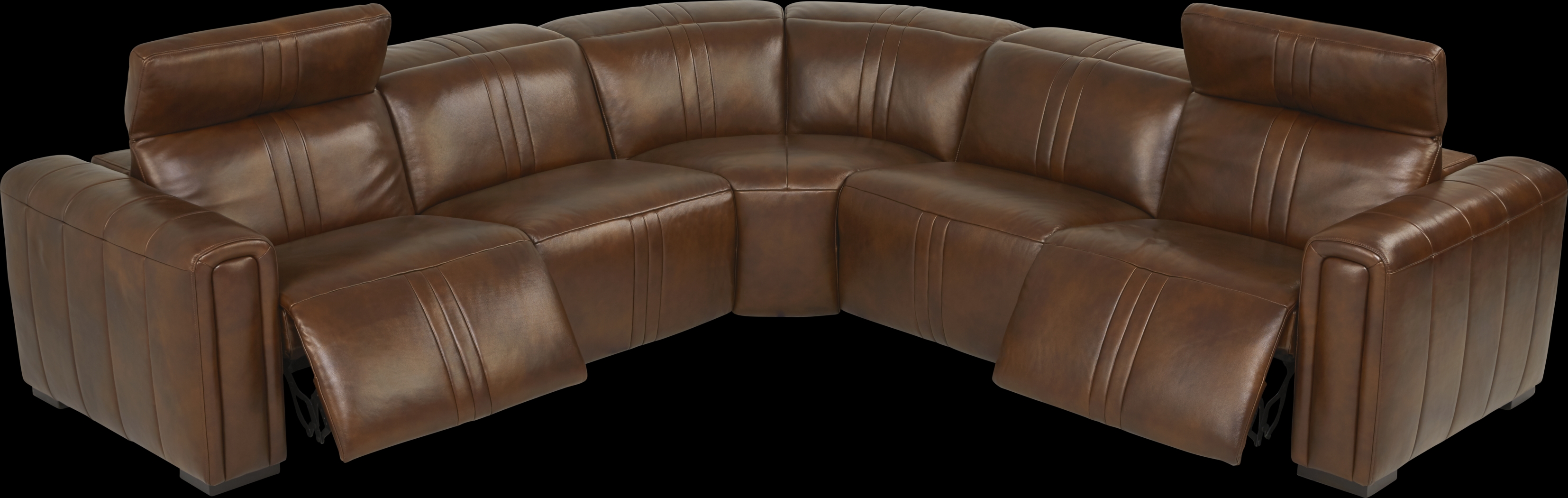 Bennett Valley Brown 8 Pc Leather Dual Power Reclining Sectional Living Room - Thumbnail - Image 3