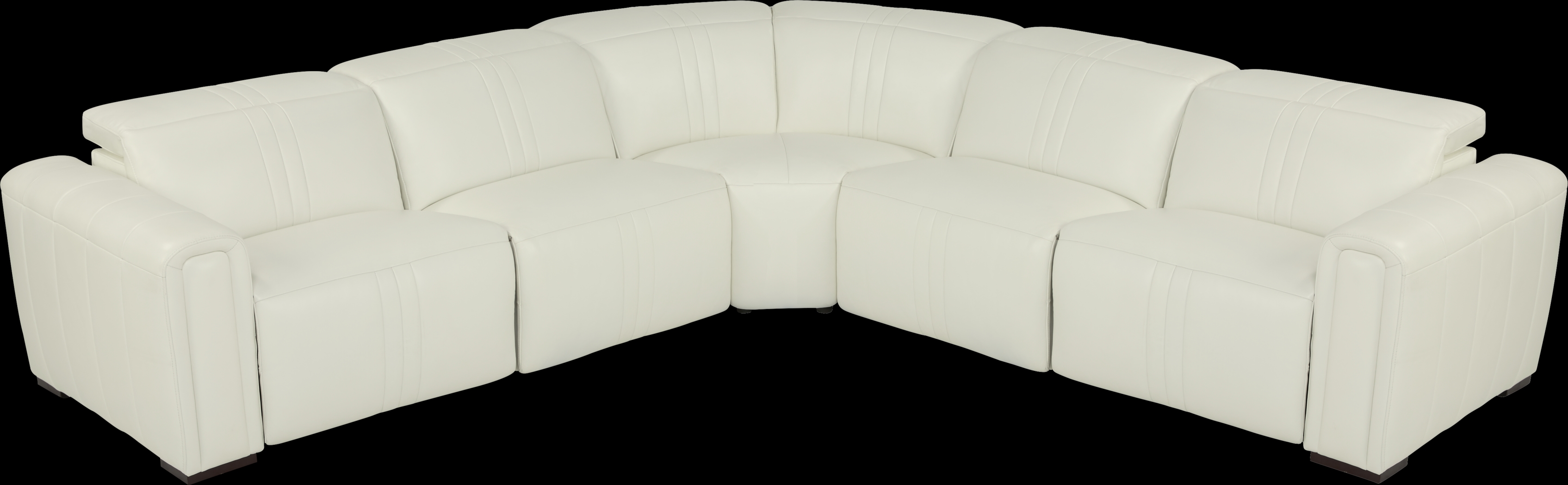 Bennett Valley White 5 Pc Leather Dual Power Reclining Sectional - Thumbnail - Image 3