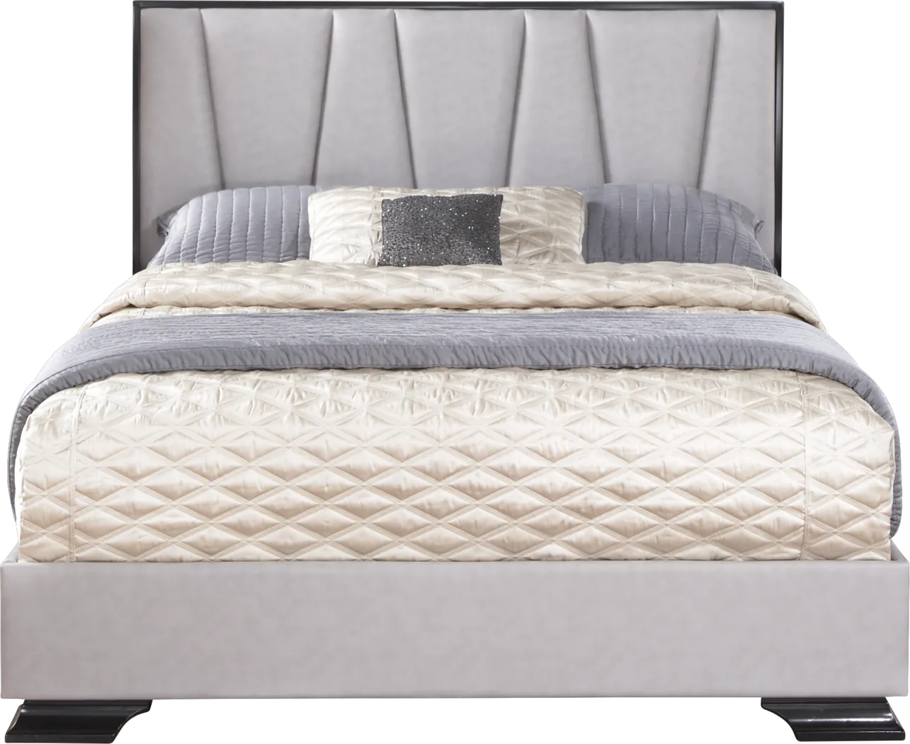 Biscayne Black 3 Pc King Upholstered Bed - Thumbnail - Image 1
