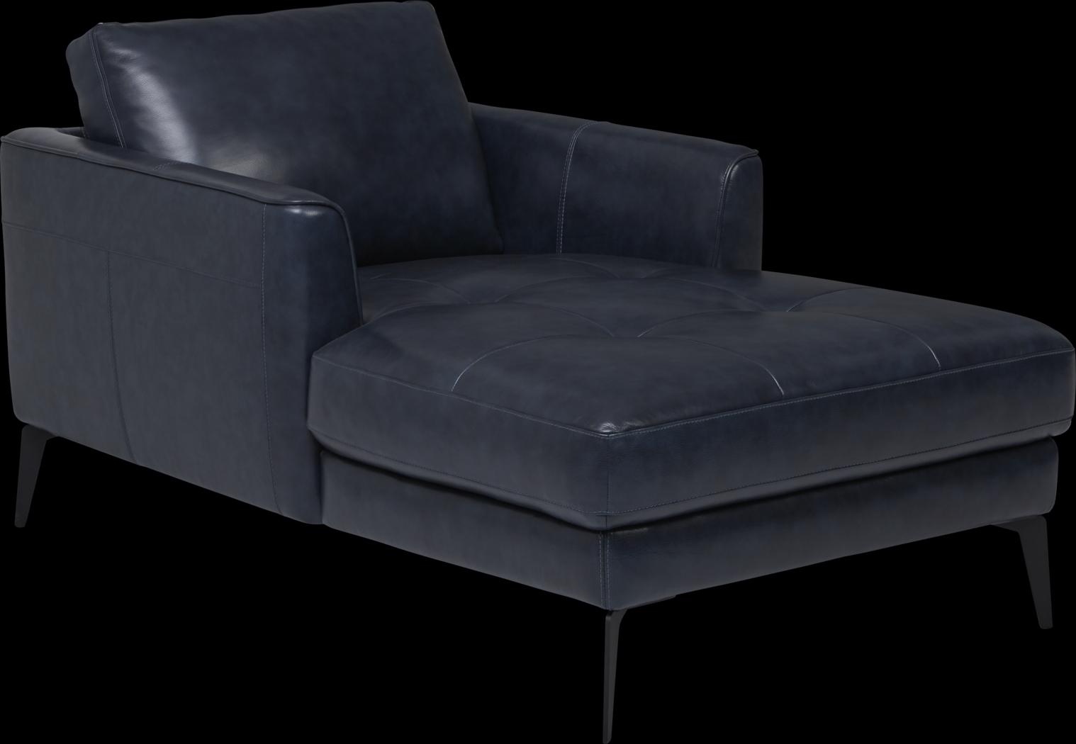 Brazil Midnight Leather Chaise - Thumbnail - Image 1