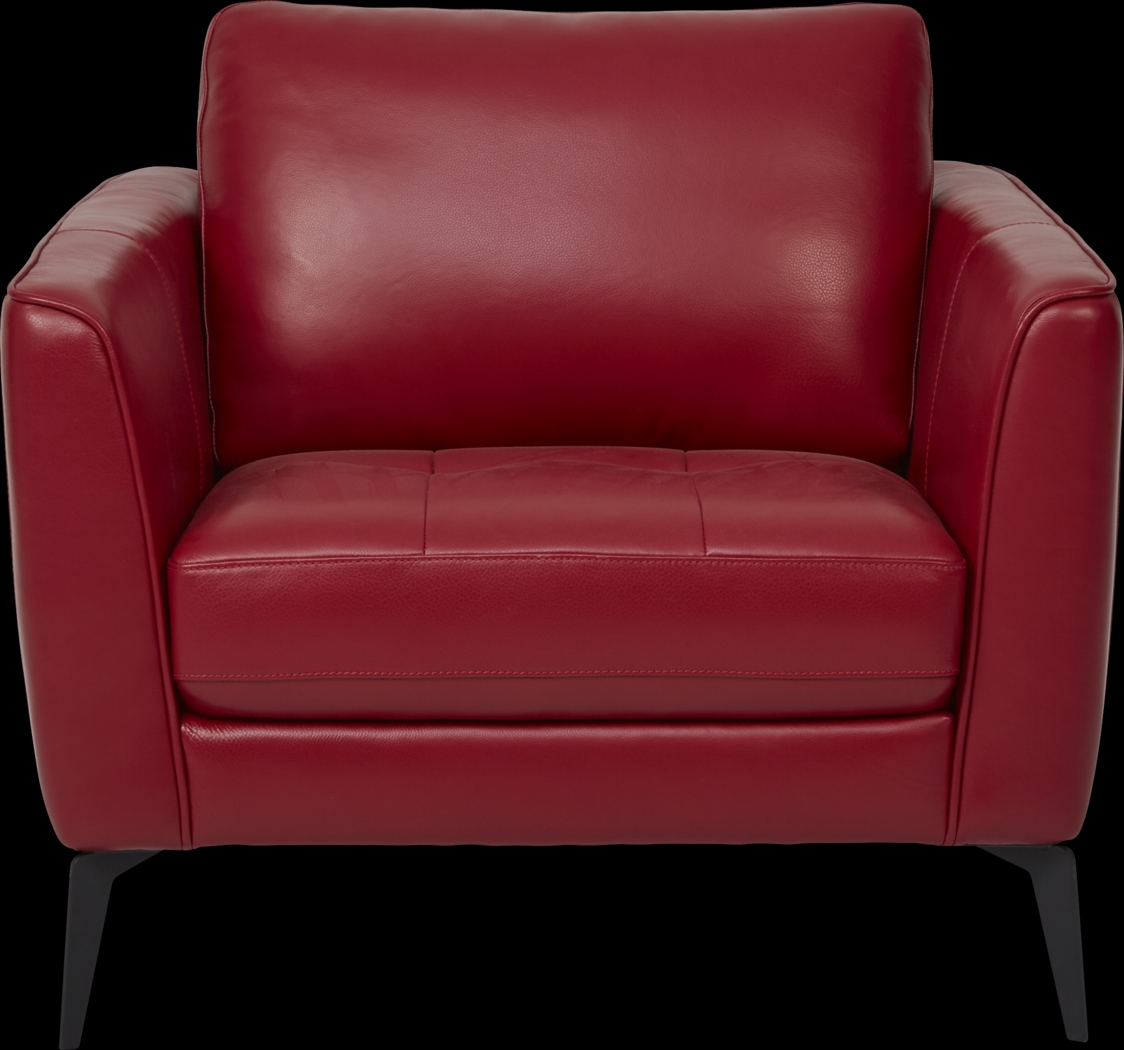 Brazil Red 3 Pc Leather Living Room - Thumbnail - Image 5