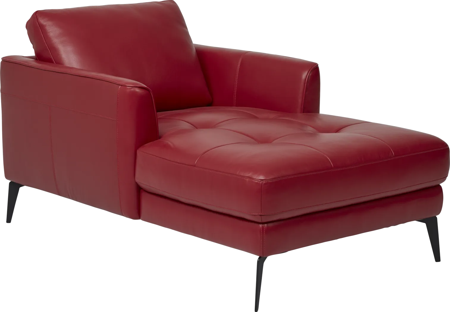 Brazil Red Leather Chaise - Thumbnail - Image 1
