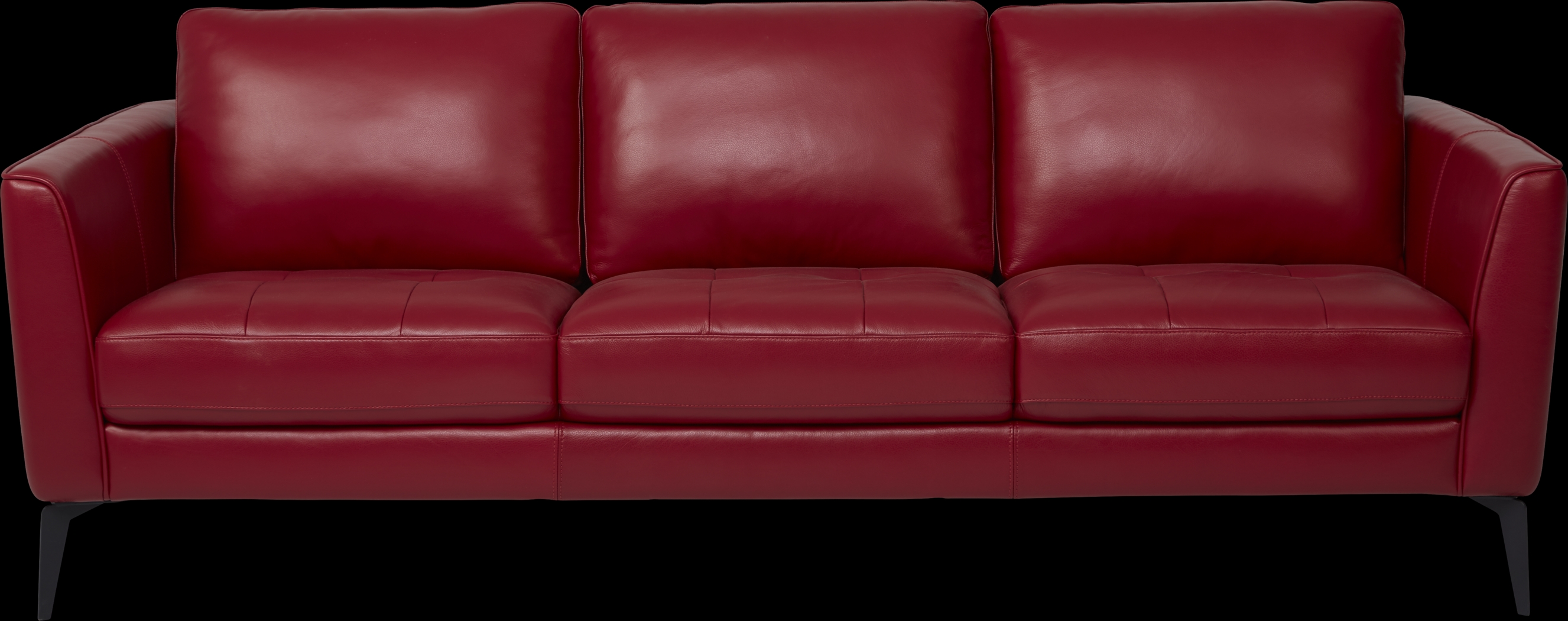 Brazil Red Leather Sofa - Thumbnail - Image 1