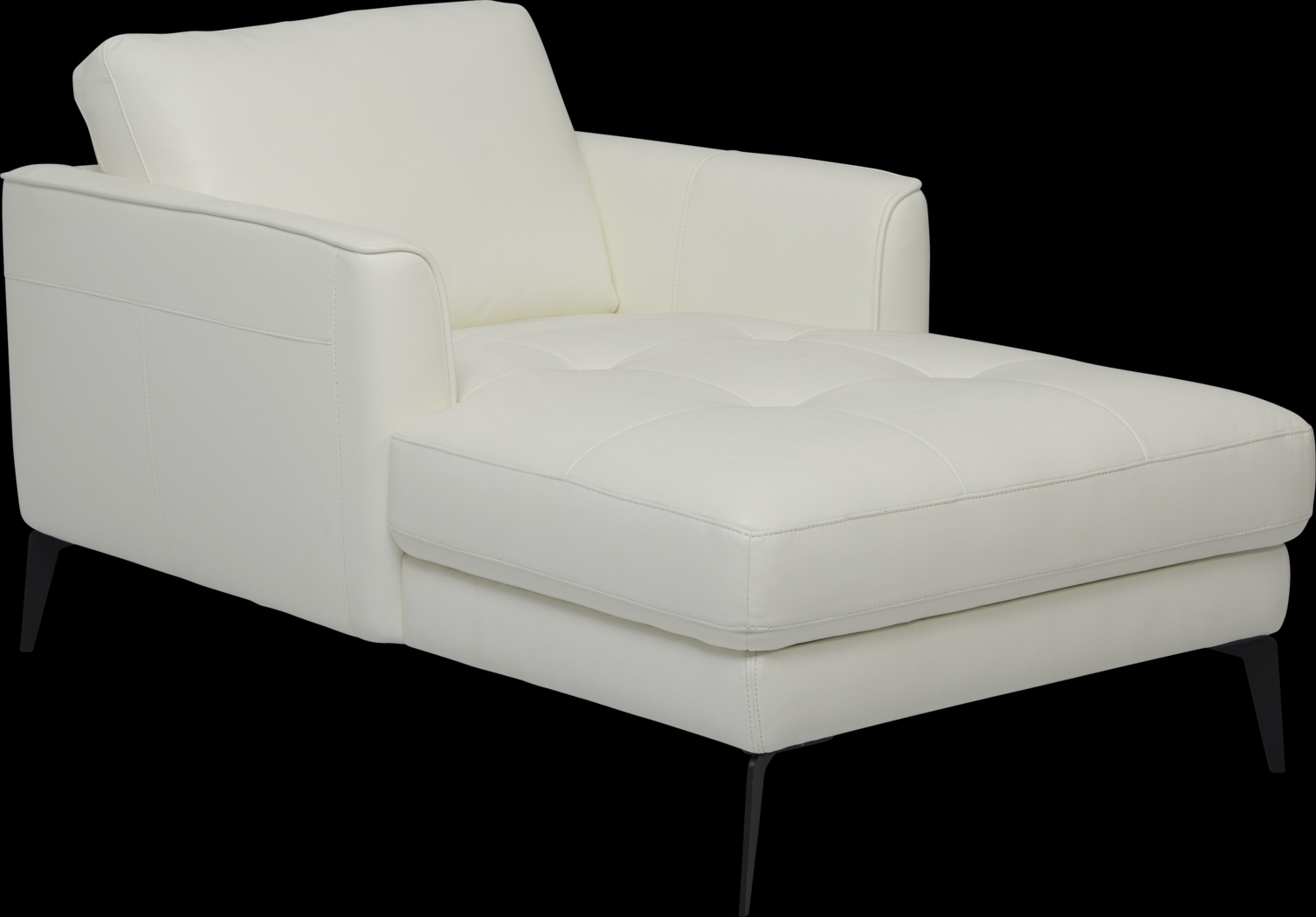 Brazil White Leather Chaise - Thumbnail - Image 1