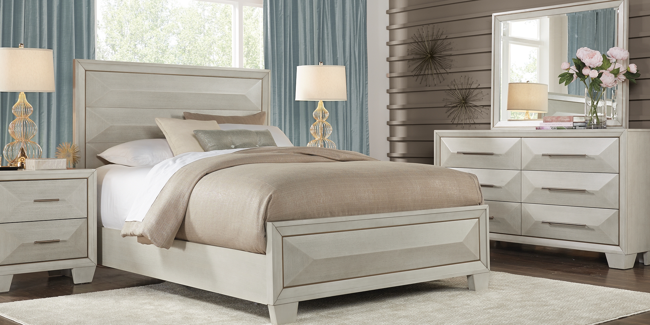 Cambrian Court White 3 Pc Queen Panel Bed - Thumbnail - Image 3